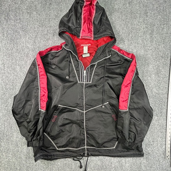 UNIONBAY Other - Unionbay Mens‎ XL Vintage Windbreaker Jacket Black Red Contrast Stitch Anorak